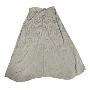 CP Shades Maxi Skirt Women's Large Floral Lagenlook Dusty Sage Green